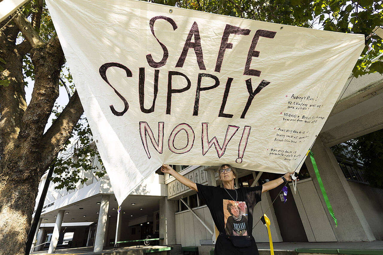 Jessica Michalofsky, seen here in Victoria, has become an advocate for safe supply following her son Aubreys death from the toxic drug supply. Photo: Arnold Lim/Black Press Media