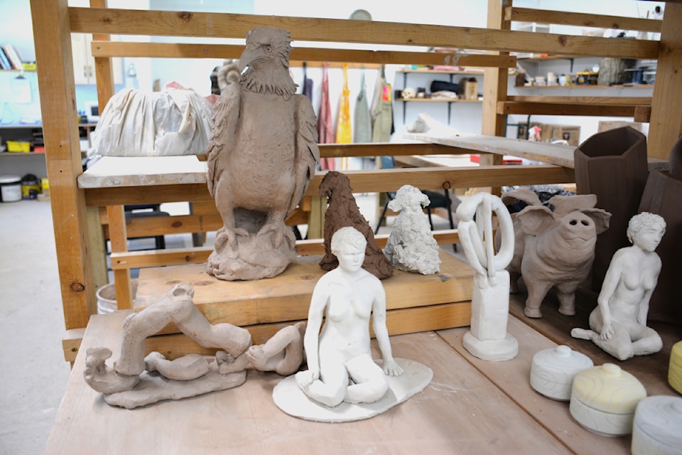 A variety of sculptures at Eversfield Ceramics. 