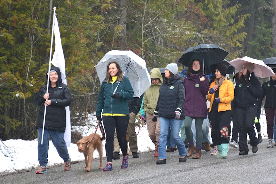 Yaqan Nukiy members and supporters walked the five kilometres to the hospital on Nov. 22, 2024. 