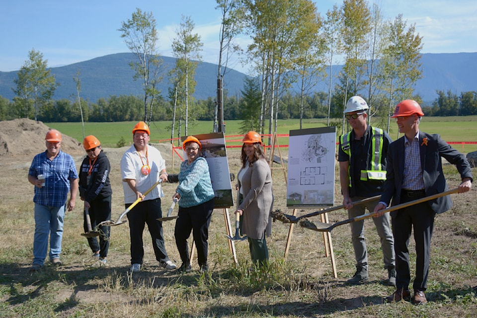 The team of dignitaries marked the beginning of construction on the Seven Nations Soaring Eagle Healing Centre with a ceremonial dig on Sept. 17.