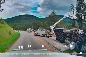 Creston RCMP provide statement on logging truck collision, Hwy 3 closure