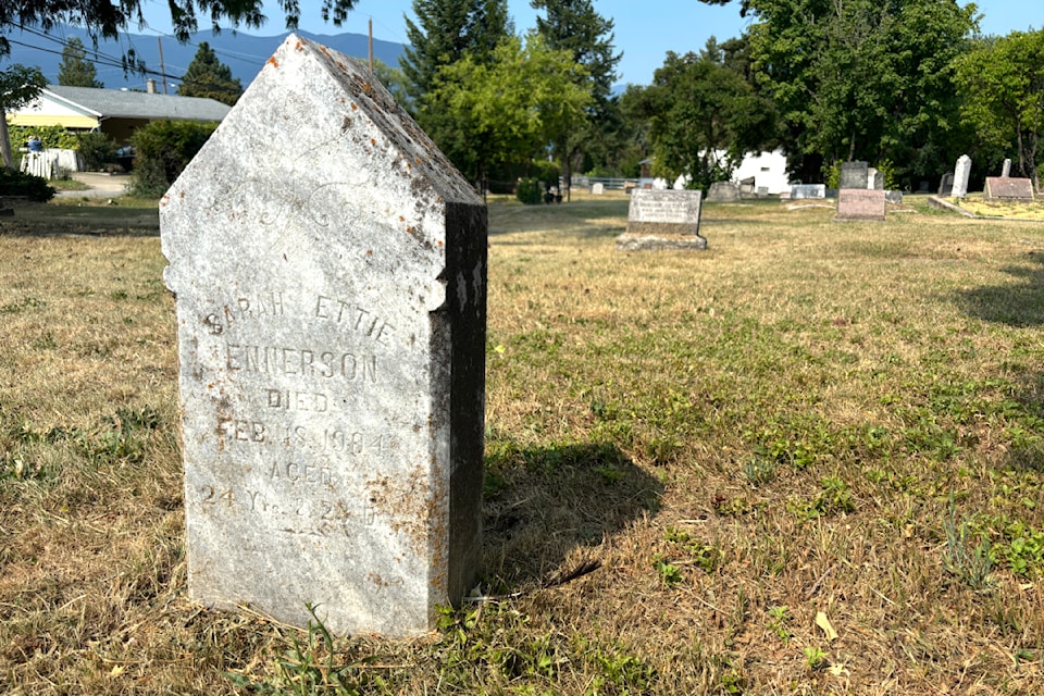 Sarah Ettie Ennerson is one of the earliest marked burials. 