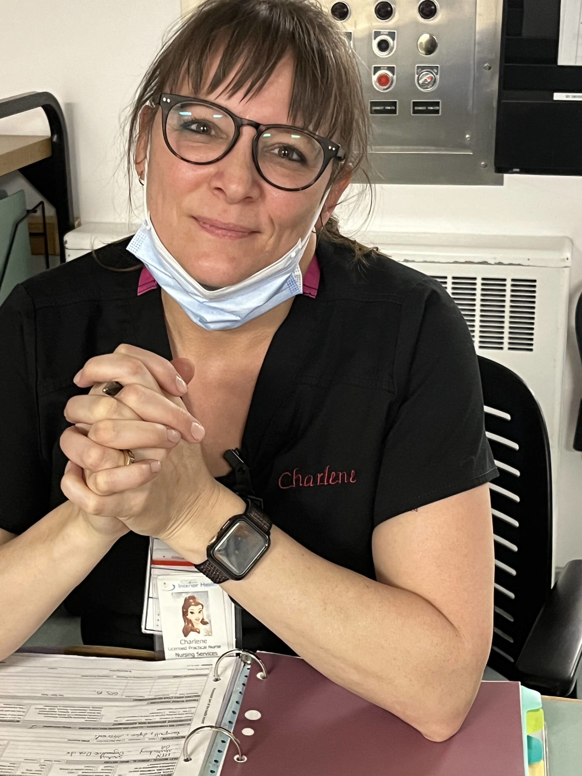 LPN Charlene on the night shift. (Submitted)