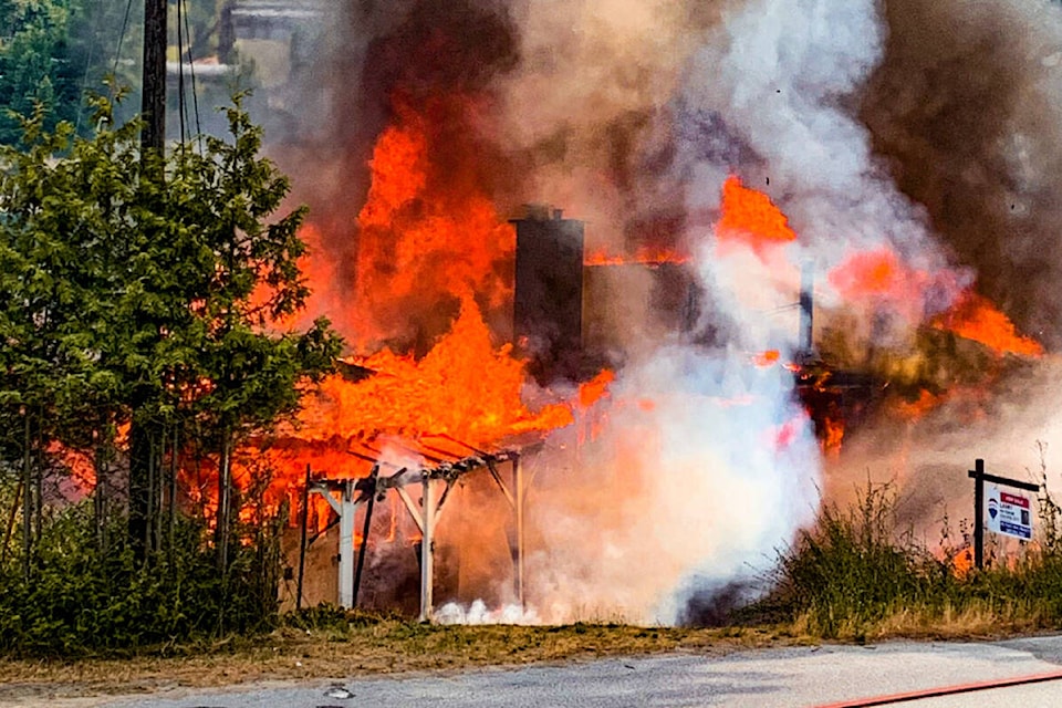 Fire destroyed a Robson home Aug. 1. Photo: Bailey Matteucci