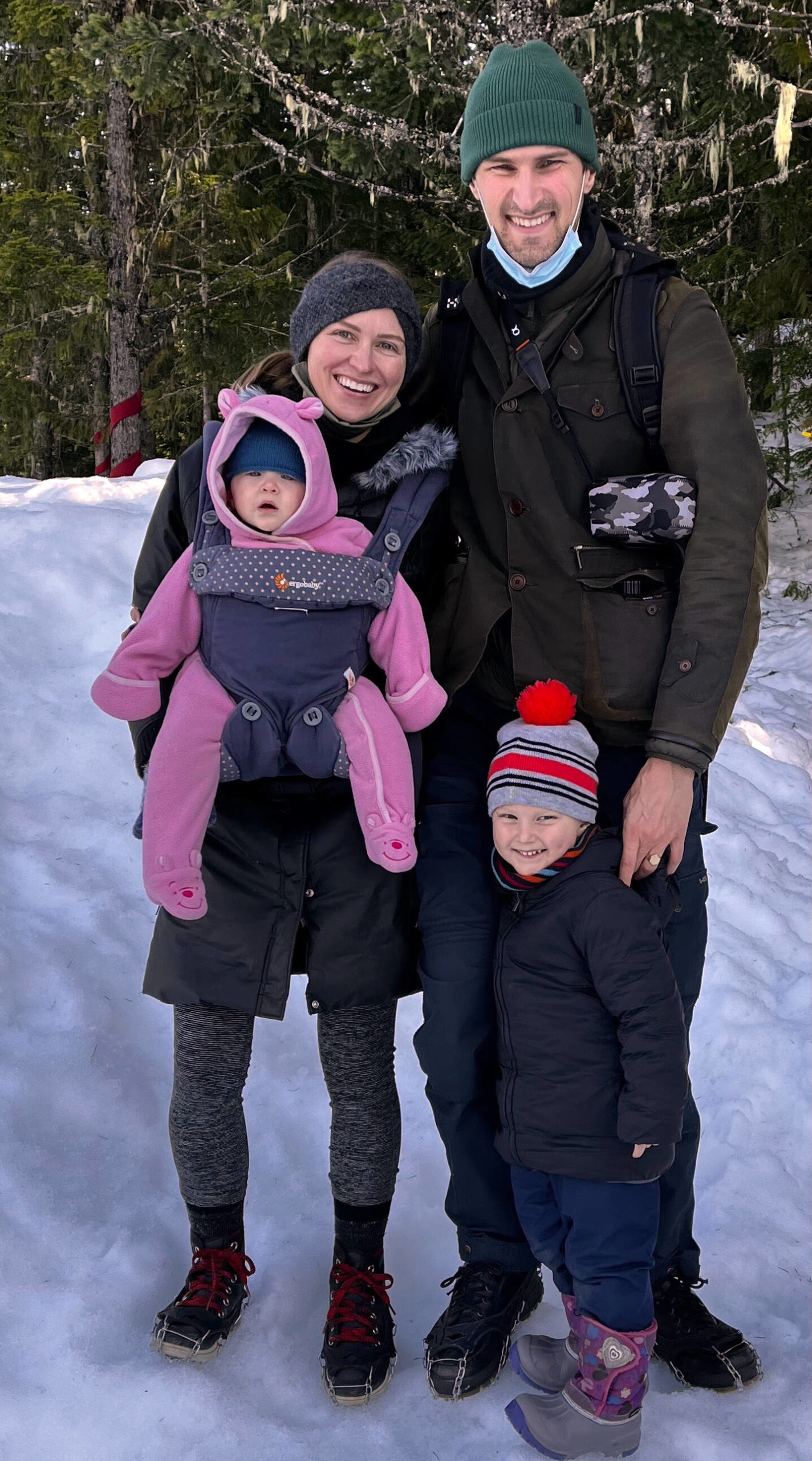 Christian Nielsen with wife Michelle and their children Ethan and Vera.