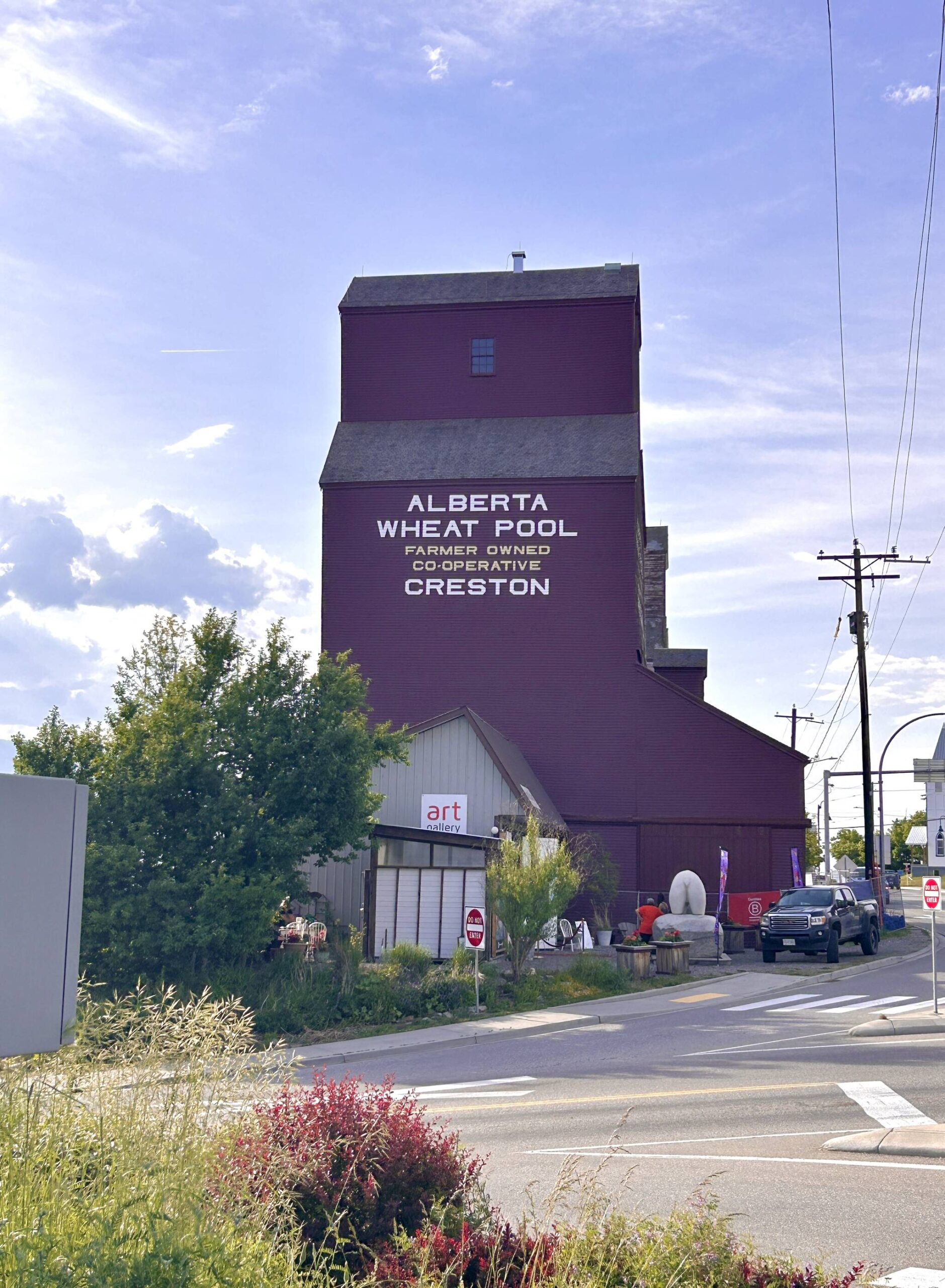 The newly renovated grain elevator in Creston. (Photo by Kelsey Yates)