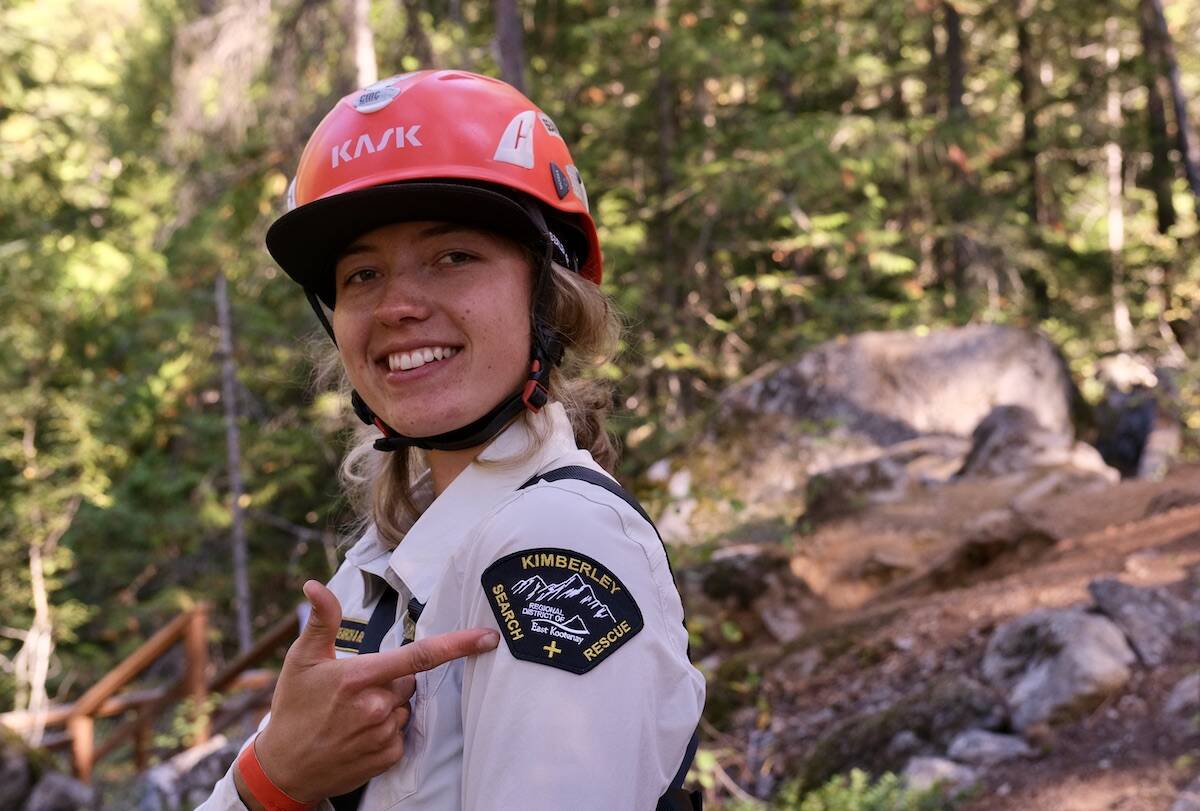 Rosemarie Smith, an SAR volunteer, took part in exercises and workshops on Sept. 16 at Kokanee Creek Park. Photo: Bill Metcalfe