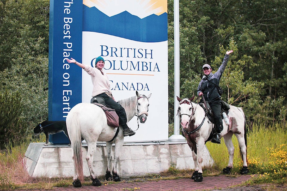Kate and Jewel Keca arrive in B.C. on their long ride across Canada to raise money and awareness for the Lions Foundation of Canada Dog Guides. (Photo courtesy of Joseph Keca)