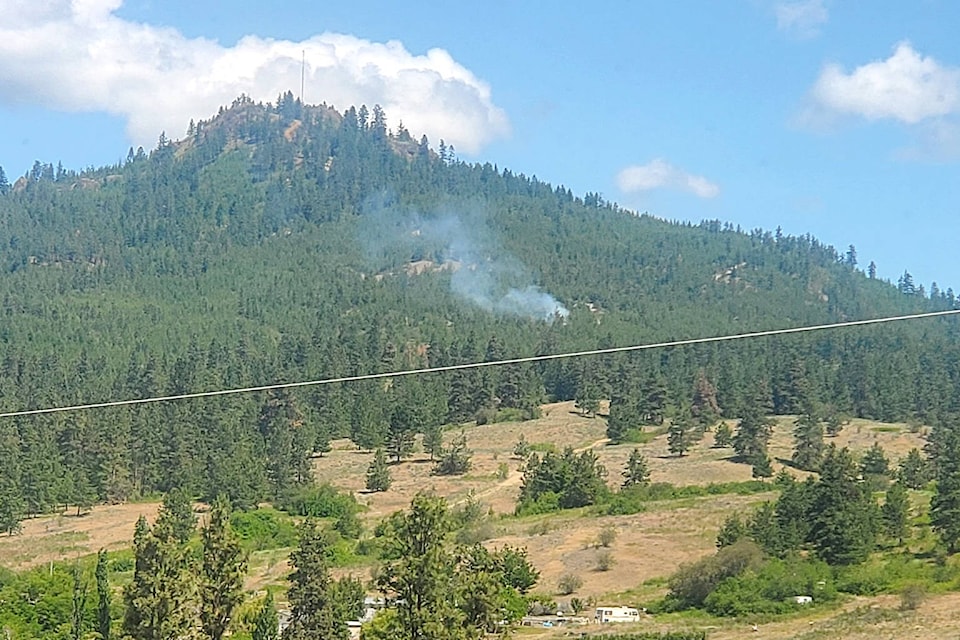A fire was reported up Spion Kopp in Lake Country Wednesday, June 9 shortly after 11 a.m. (Caroline Dava photo)