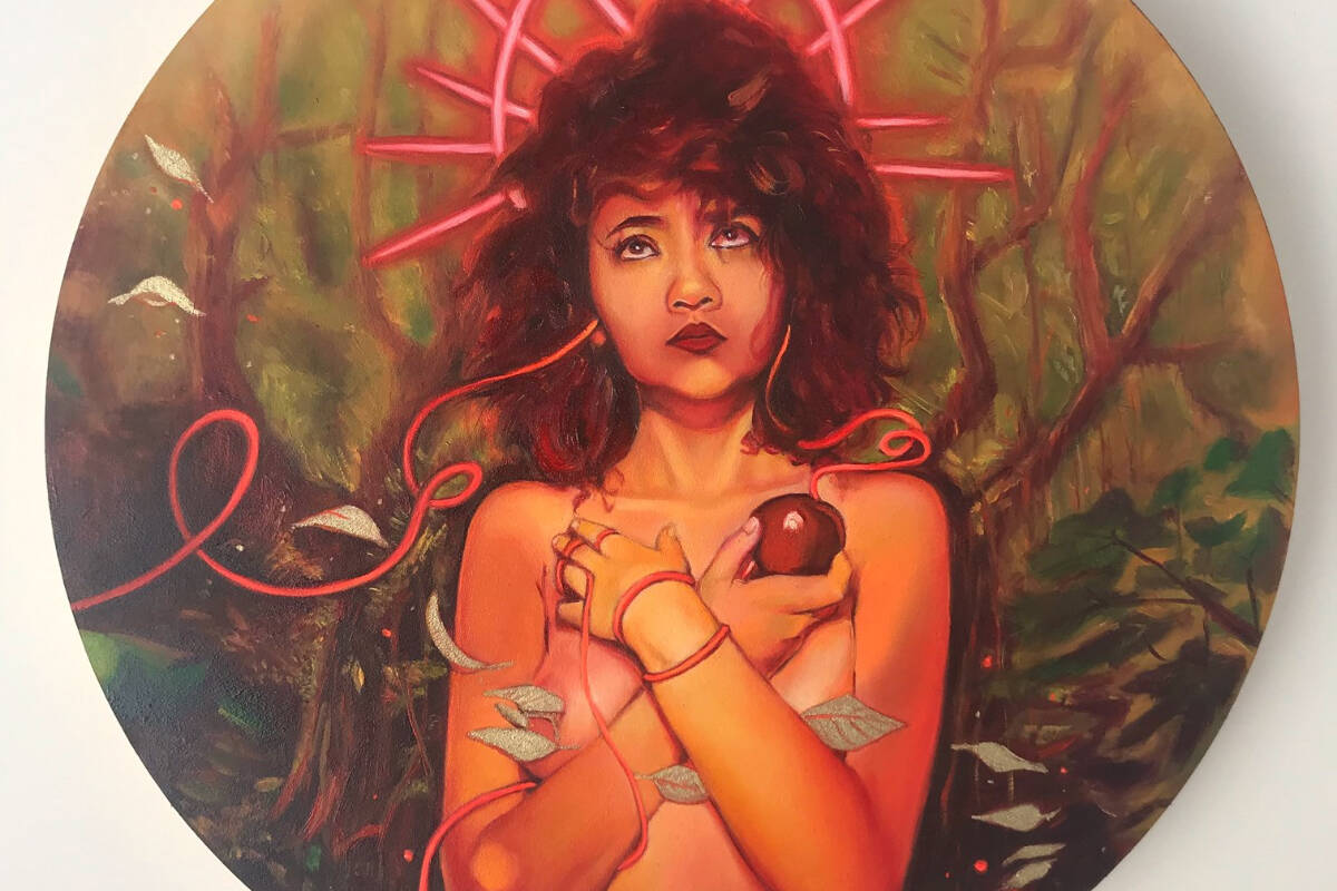 Vox Dei In Cyberia can be found at Pentictons Tin Whistle Brewing. The piece will also be sent inside a time capsule on an upcoming trip to the Moon. (Ariane Kamps)