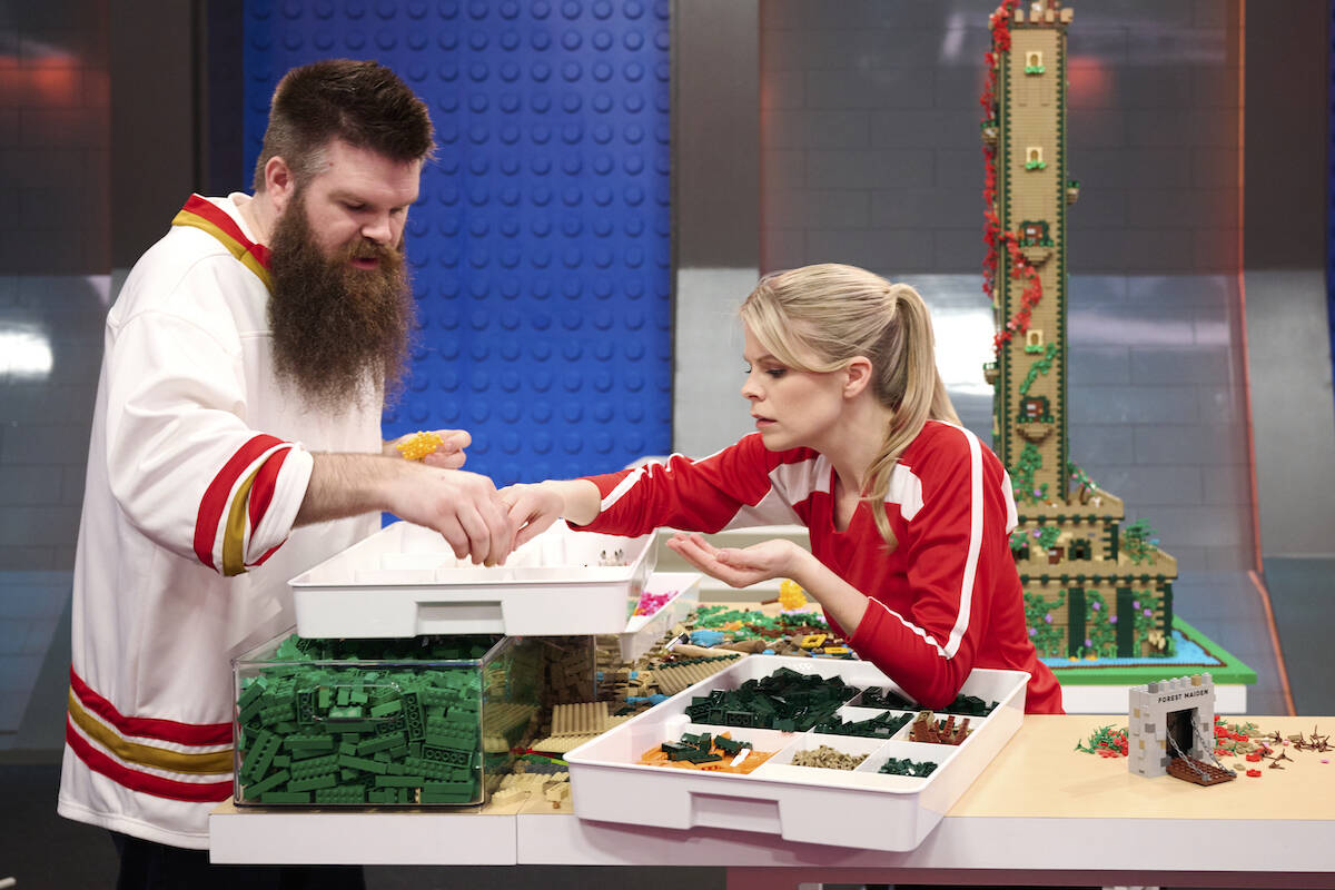 LEGO Masters TV show contestants Dave and Emily Guedes. (Photo: Tom Griscom/FOX)