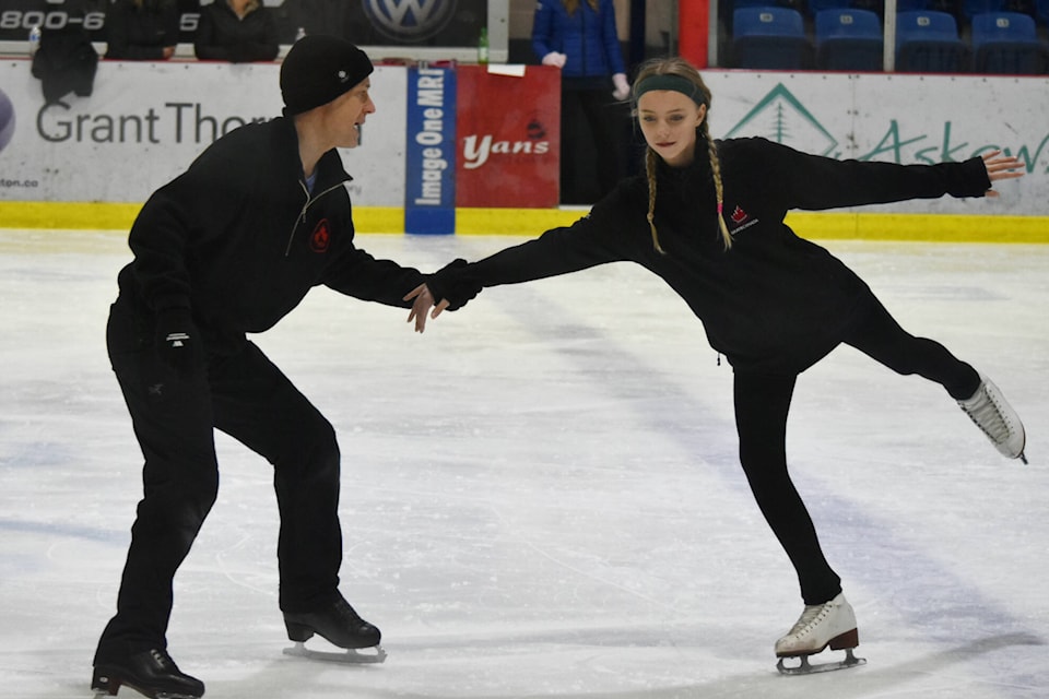A skater learns from Kurt Browning. (Rebecca Willson- Salmon Arm Observer)