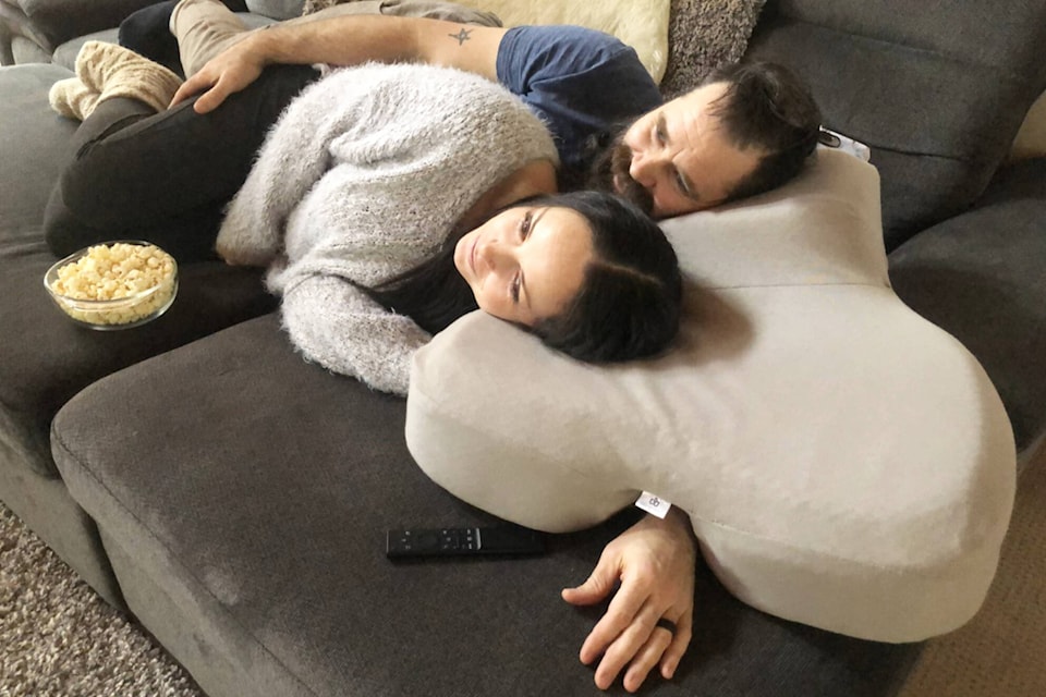 Brodie Wilkinson is the inventor of the Big Spoon Pillow, which helps users spend some comfortable cuddle time together. (Contributed)