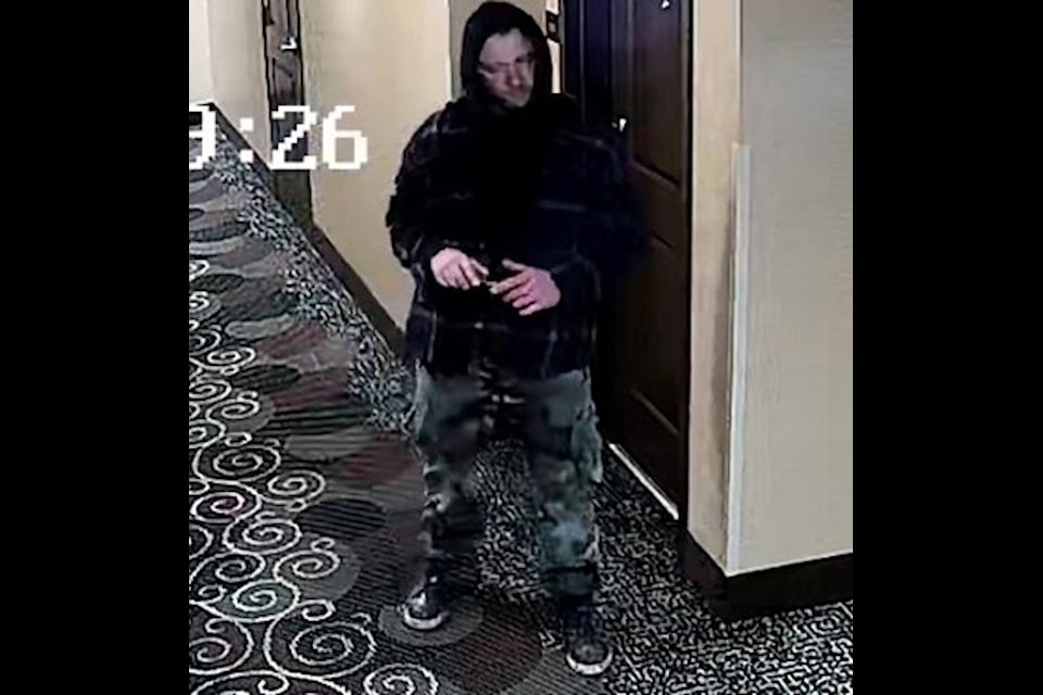 The Vernon North Okanagan RCMP need help identifying this man who is suspected of an assault that took place in February. (Vernon North Okanagan RCMP)
