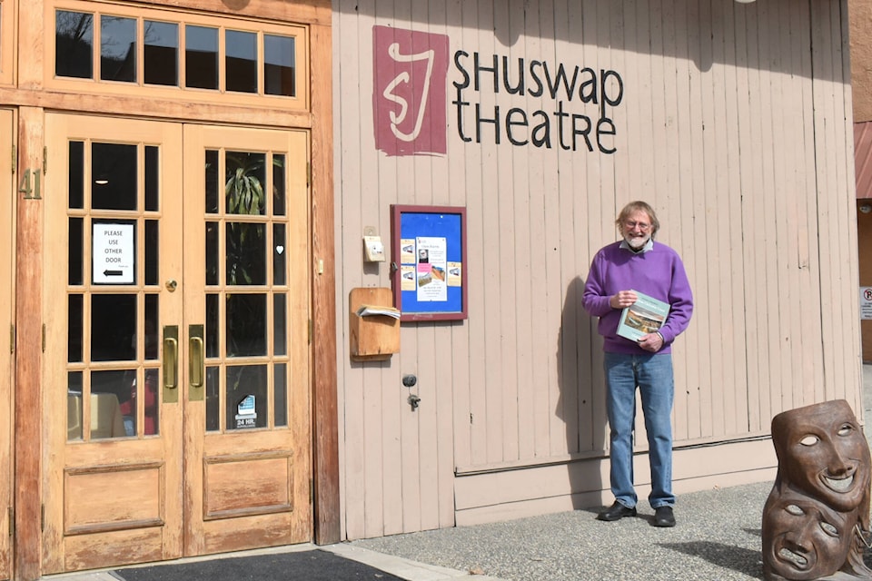 Naturalist and photographer Chris Harris outside the Shuswap Theatre in Salmon Arm. Harris, from the Cariboo Chilcotin, presented a talk at the theatre on March 25, 2023 to help raise funds for its upgrades and renovation, an undertaking named Operation Facelift by the Shuswap Theatre Society. (Rebecca Willson/ Salmon Arm Observer)