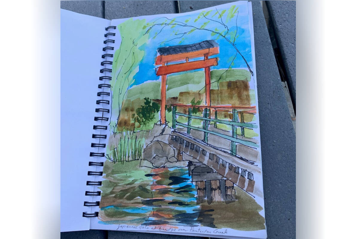 Elizabeths sketchbook features 10 years worth of art, with images from locations across the South Okanagan and Western Australia. (City of Penticton/Facebook)
