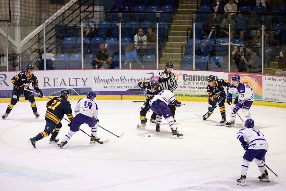 The Salmon Arm Silverbacks and Vernon Vipers played their regular season home opener on Salmon Arm ice Friday, Sept. 22, 2023. (Kayleigh Seibel Photography)