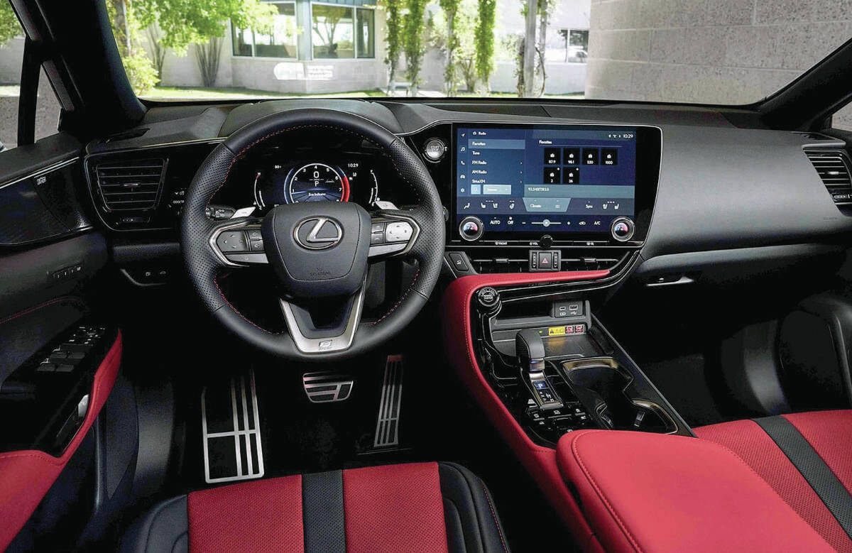 The NXs updated dashboard has a 7.0-inch display for the driver and a 9.8- or available 14-inch touch-screen for the infotainment, climate-control and navigation systems. PHOTO: LEXUS