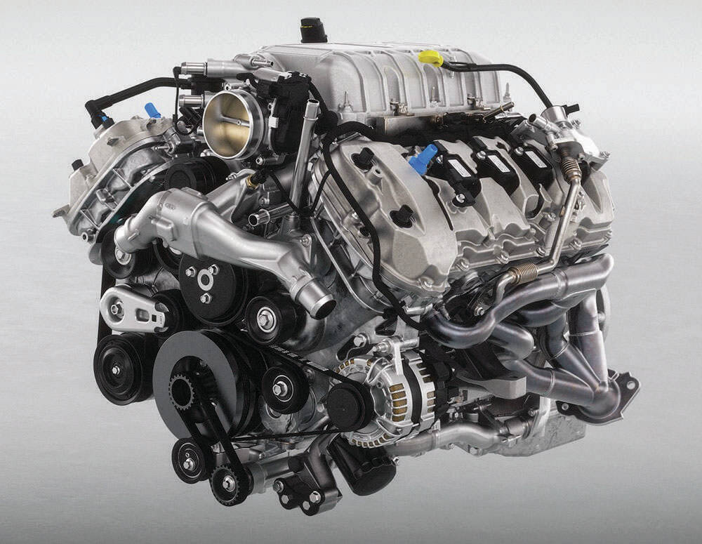 A specially built supercharged 5.2-litre V-8 is expected to exceed 800 horsepower (the version in the Shelby GT500 makes 760 horsepower). It has a unique dry-sump oiling system that uses a remote fluid reservoir instead of a traditional oil pan below the engine. This means greater capacity and the ability to lower the engine to lower the center of gravity. PHOTO: FORD