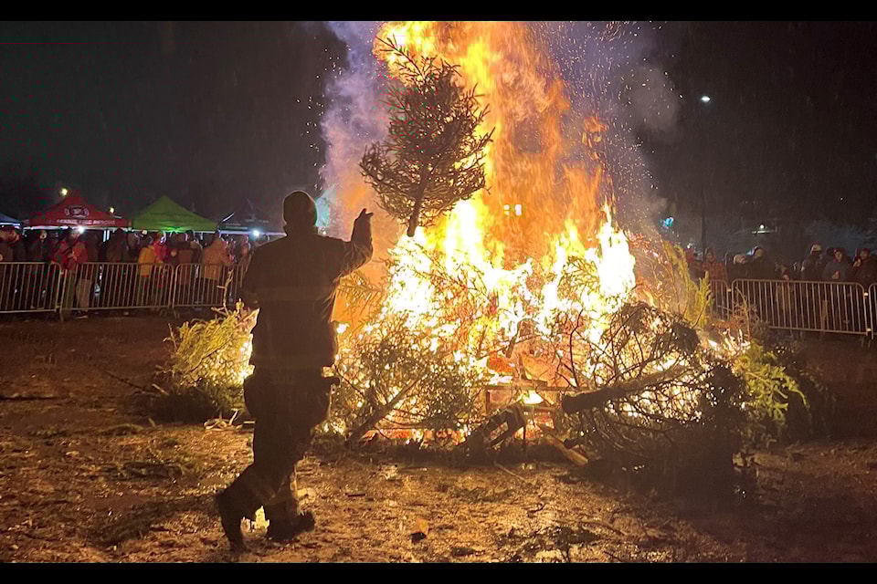 Fernie watched hundreds of Christmas trees catch fire, as they celebrated the start of the New Year on Jan. 4. "Fernie on Fire" is hosted annually by the fire department to raise awareness of fire safety and fundraise money for local causes (Courtesy of Brendan Morgan)