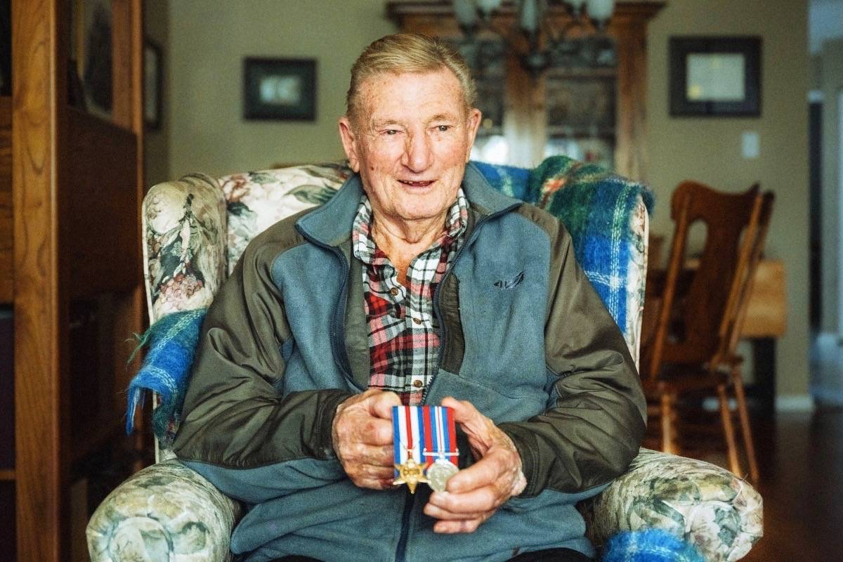 Langley soldier, 101, receives service medals nearly 75 years after Second World War