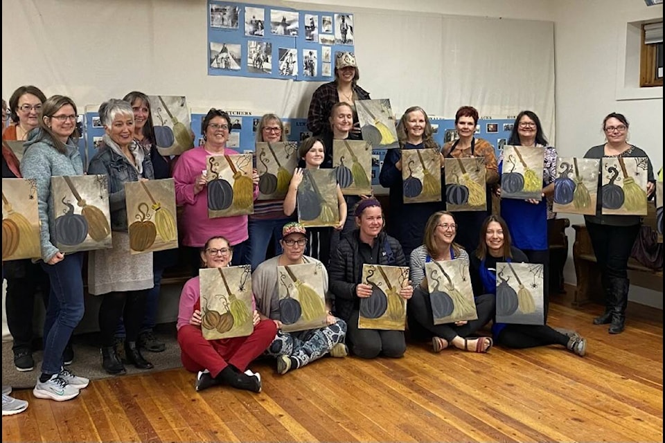 The Triangle Woman’s Institute hosted a fundraiser for Angel Flight East Kootenay that took the form of a painting class, put on by Keltie Pion of The Tipsy Canvas South Country. The event brought in $750 for the air shuttle service. (Courtesy of Judy Lou McDonald)