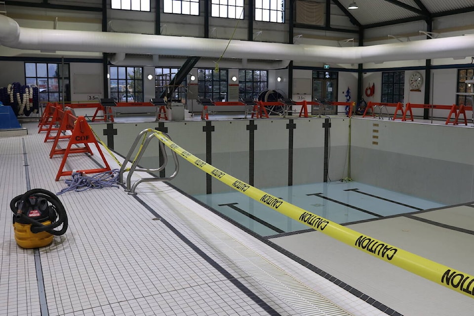 Cleanup operations were ongoing at the Fernie Aquatic Centre on Monday, Oct. 31, 2022, following vandalism that caused what the Elk Valley RCMP estimate is over $30,000 in damages. (Joshua Fischlin/The Free Press)