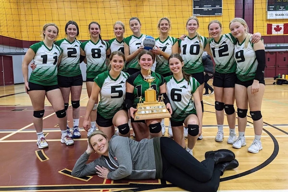 The Fernie Secondary School AA SR. Girls volleyball team went undefeated at the Kootenay Zone Championships in Castlegar in November, 2022. (Courtesy of Andrea Reed)