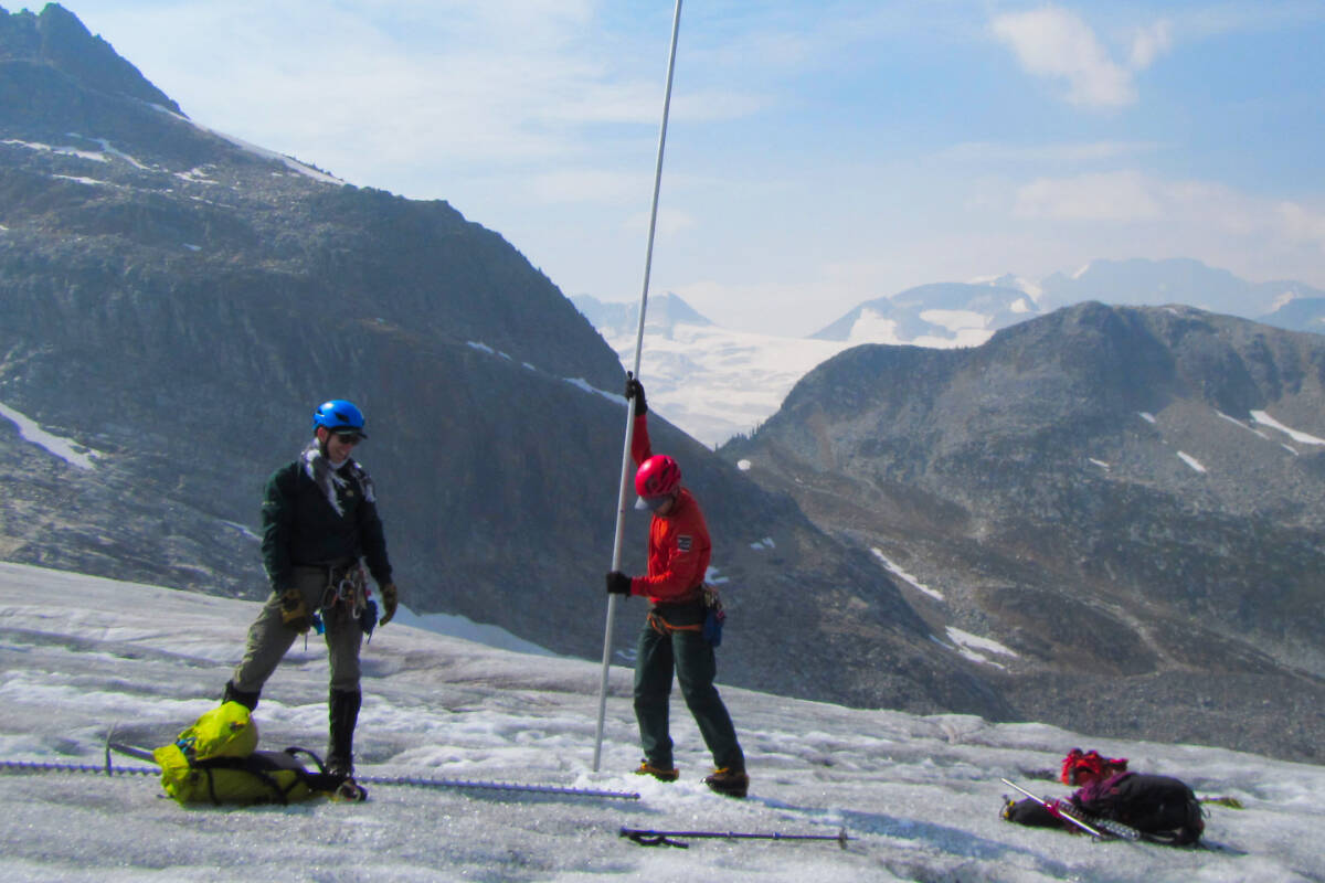 Field work on the Illecillewaet Glacier. (Contributed by Michel Beauchemin)
