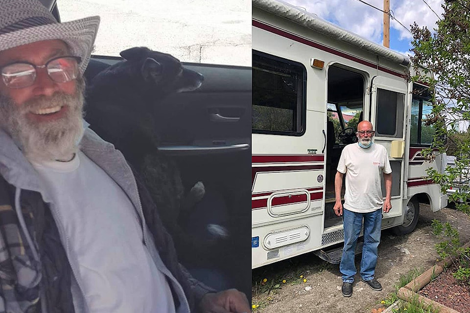 Wayne and his dog Singer went from being homeless in Penticton to having his own Winnebago thanks to a caring group of strangers who wanted to make a difference. (Contributed photos)