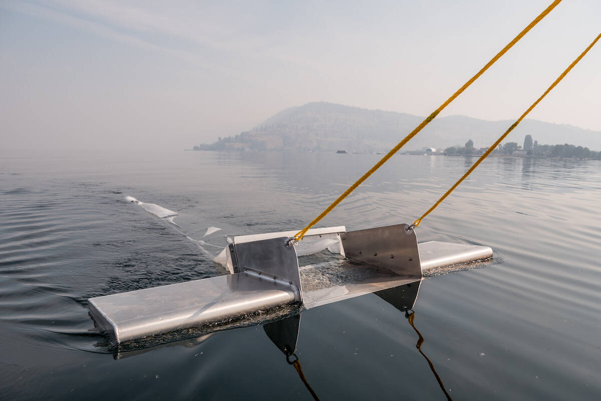 Manta trawl used by Microplastics Okanagan. (Jan Vozenilek/Copper Sky Productions)