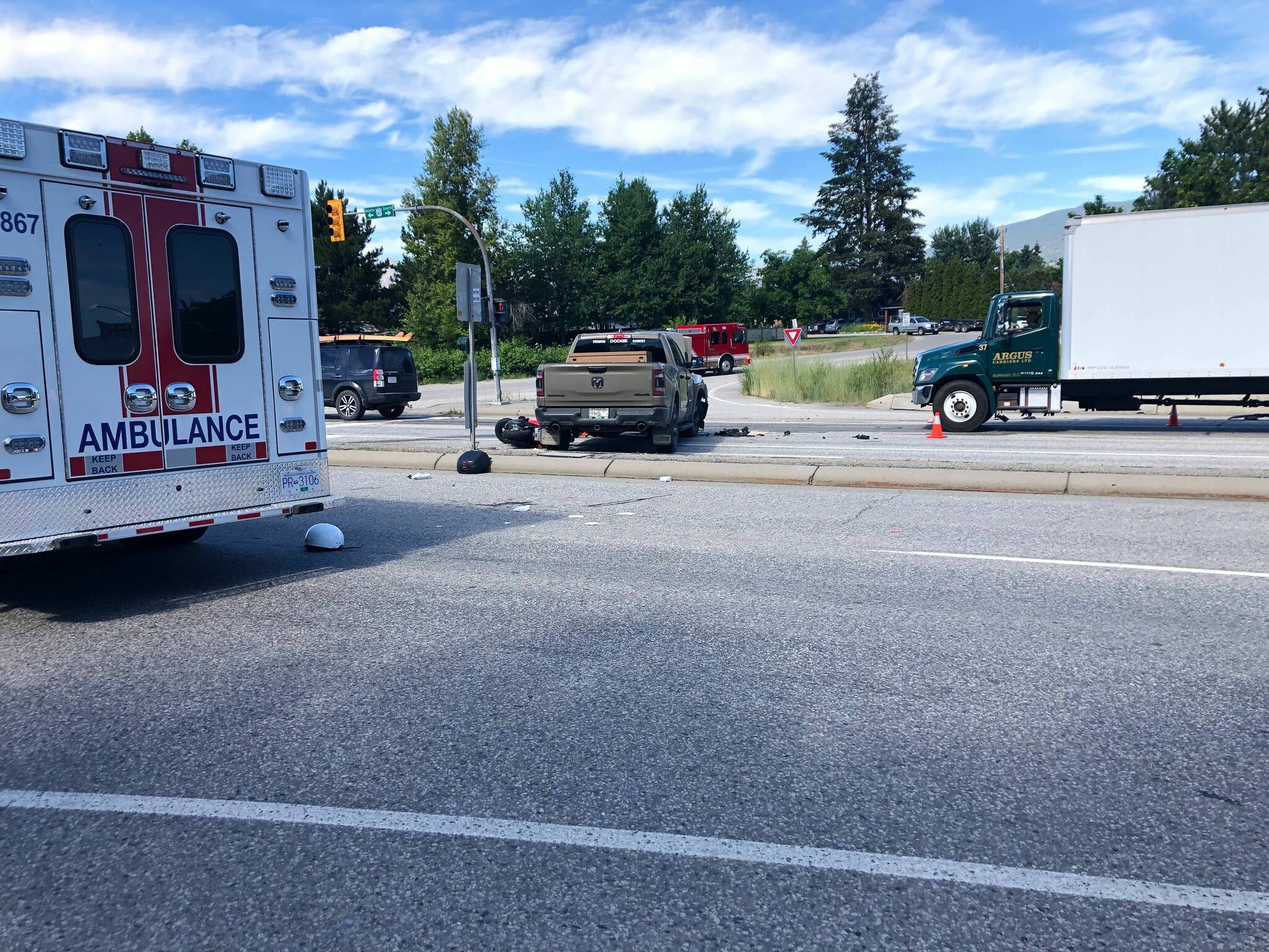 A serious crash has closed Highway 97 in Summerland
