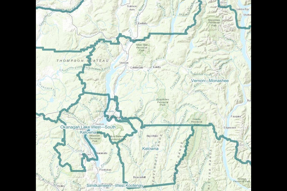 The area for the proposed new Vernon-Monashee riding. (Contributed)