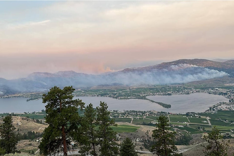Remya Nair took this photo of the Lone Pine Creek wildfire in Osoyoos at 6 a.m. Sunday morning, July 30. (Remya Nair)