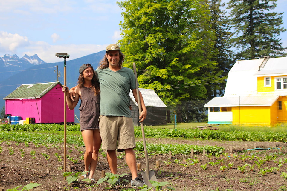 Megan Twaits and Jeremy Marotte at Refuge Farm and Foraged Goods in Revelstoke, B.C. (Photo by Josh Piercey/Revelstoke Review)