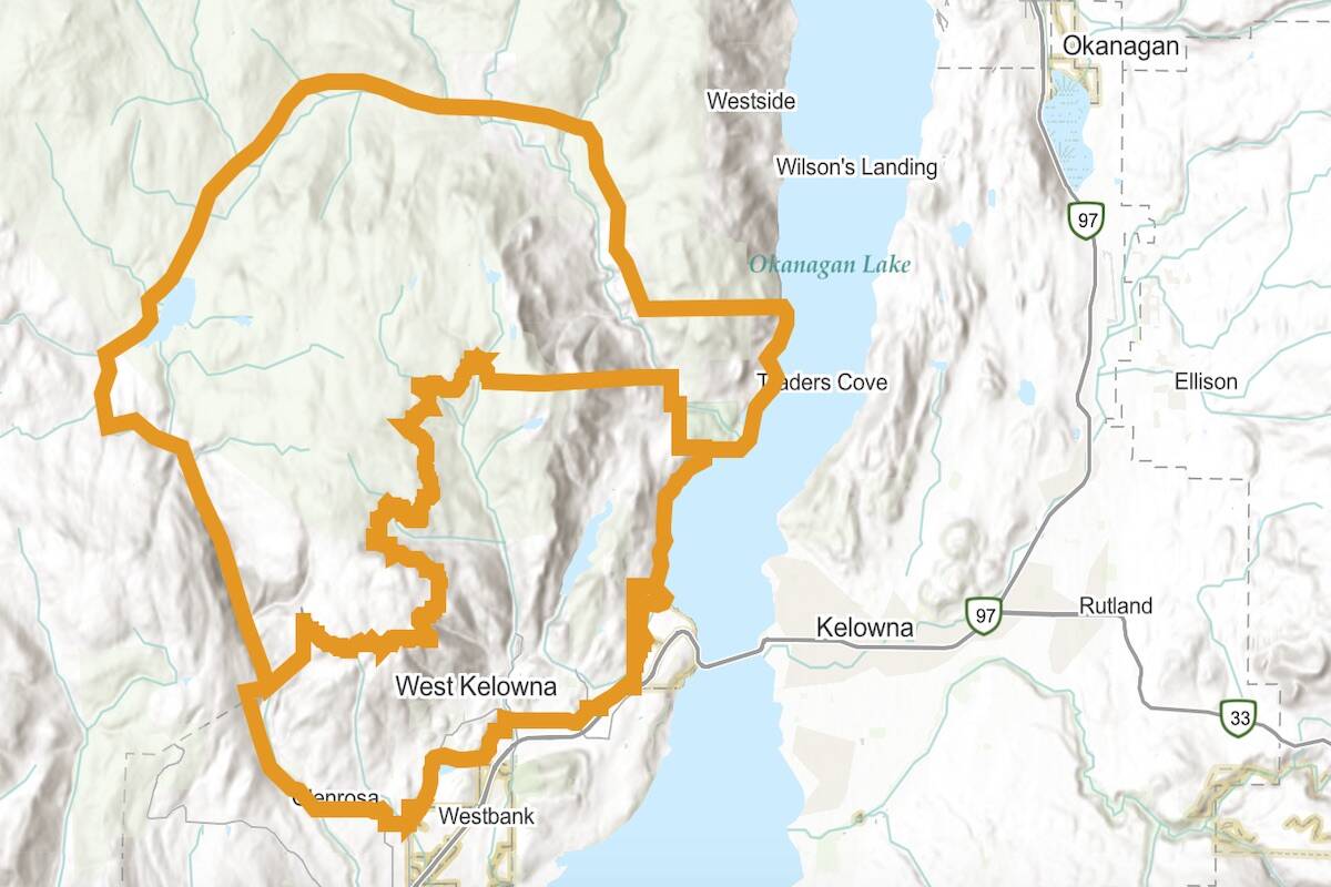 4,800 properties are on evacuation alert due to the McDougall Creek wildfire near West Kelowna. (cordemergency.ca)