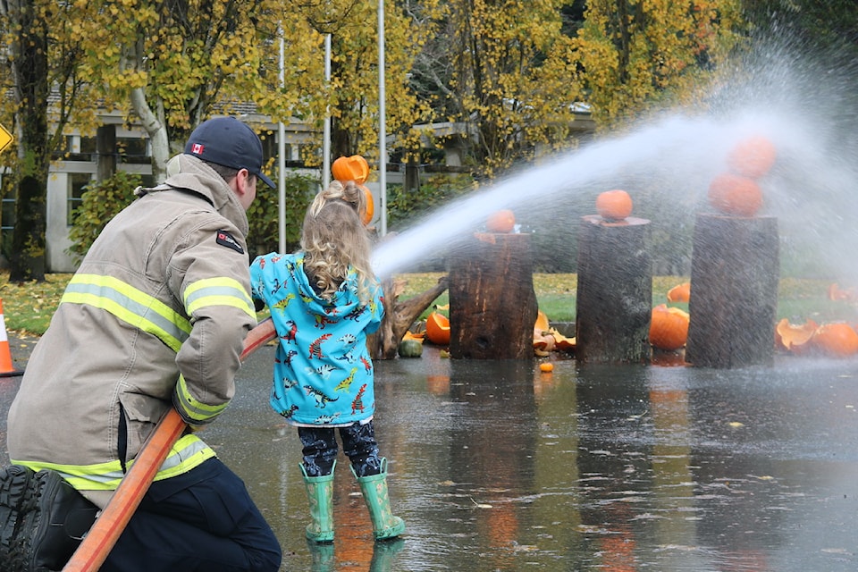 You could choose to blast your pumpkins with the fire hose at the Colwood Pumpkin Smash.