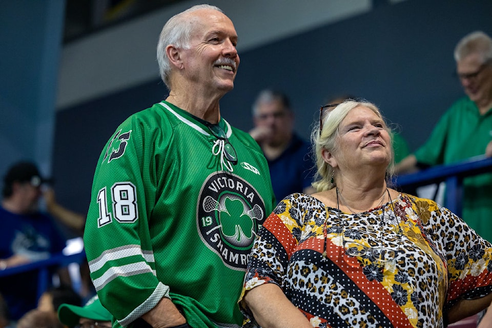 John Horgan and his wife Ellie, were season ticket holders for the Victoria Shamrocks.