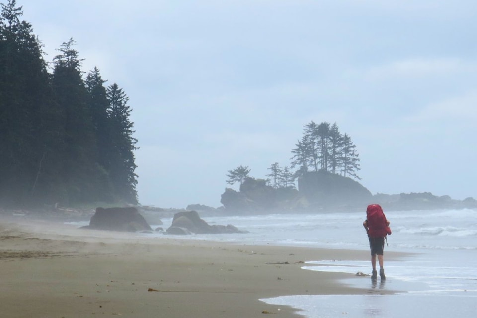 "Overnight, heavy mist had settled on everything. Andy lay on the sand under a tarp. The exposed corners of his sleeping bag were darkened with moisture. His wool nightcap had sparkling droplets of water clinging to the fibers; and yet he slept peacefully." - Blisters and Bliss