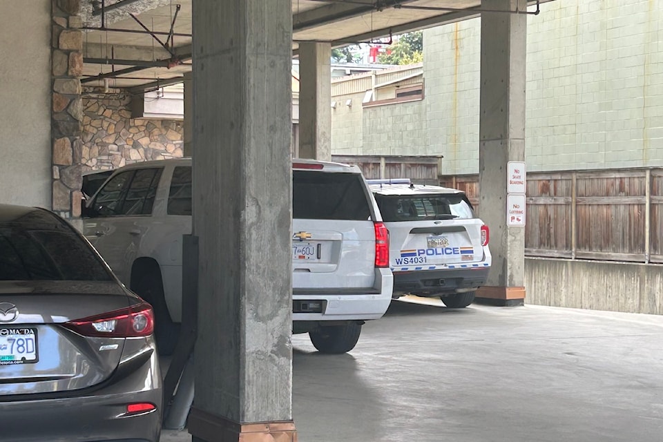 West Shore RCMP are currently responding to a report of a suspicious box located in a parking stall at 866 Goldstream Ave. in Langford.