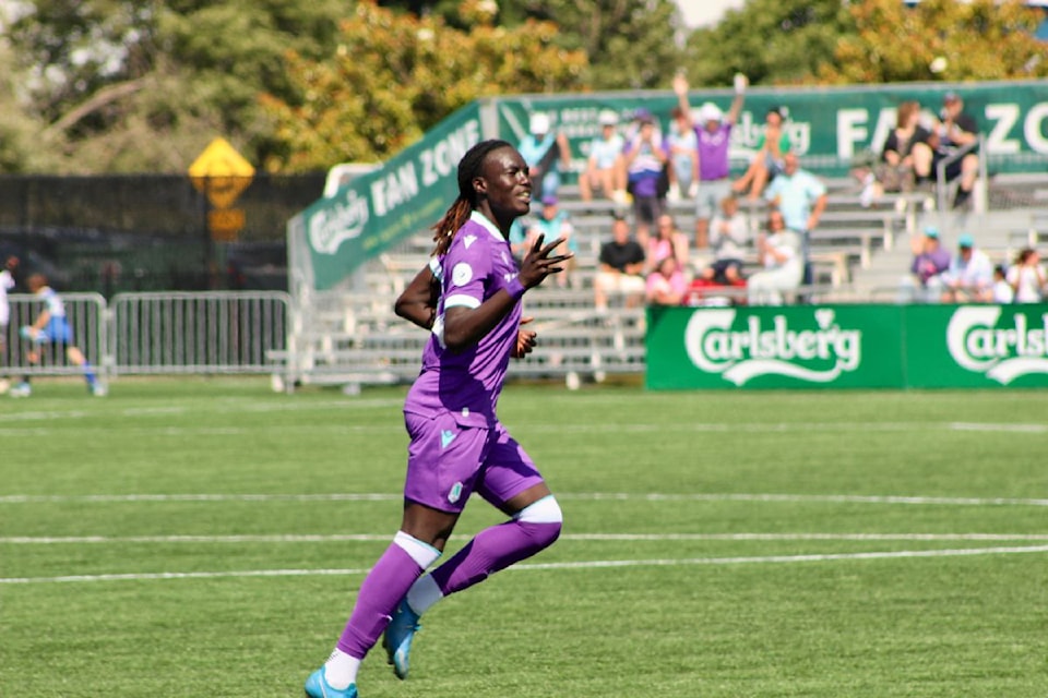 Aly Ndom scored Pacific FC’s lone goal in a 3-1 loss to York United.