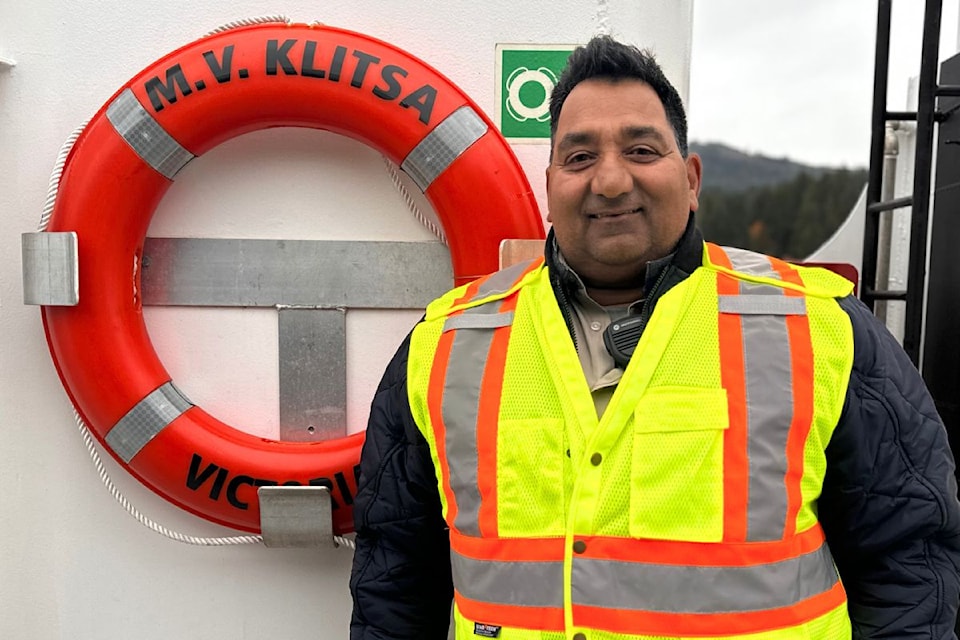Langford resident Hardeep Parmar says he feels a connection to The Klitsa making work enjoyable every time he comes on board.
