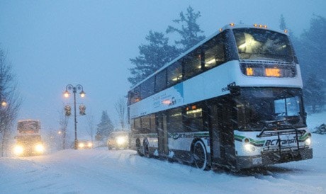 Snow Bus On Helmcken Road