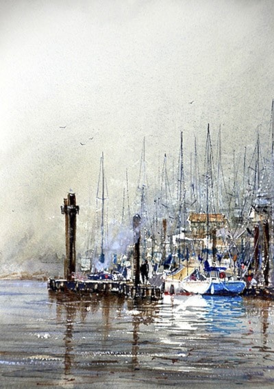 Photo contributed "Misty West Coast," a watercolour painting by Sandhu Singh.