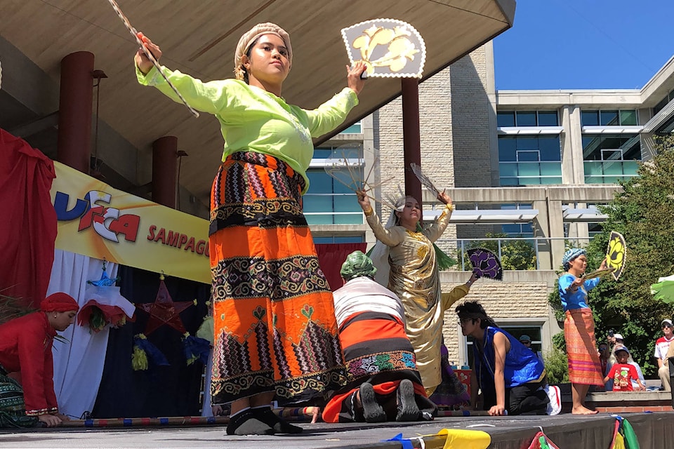 Dancers perform at Mabuhay Day, an event in downtown Victoria celebrating Filipino culture, on Saturday, June 15, 2019. (Kevin Menz/News Staff)