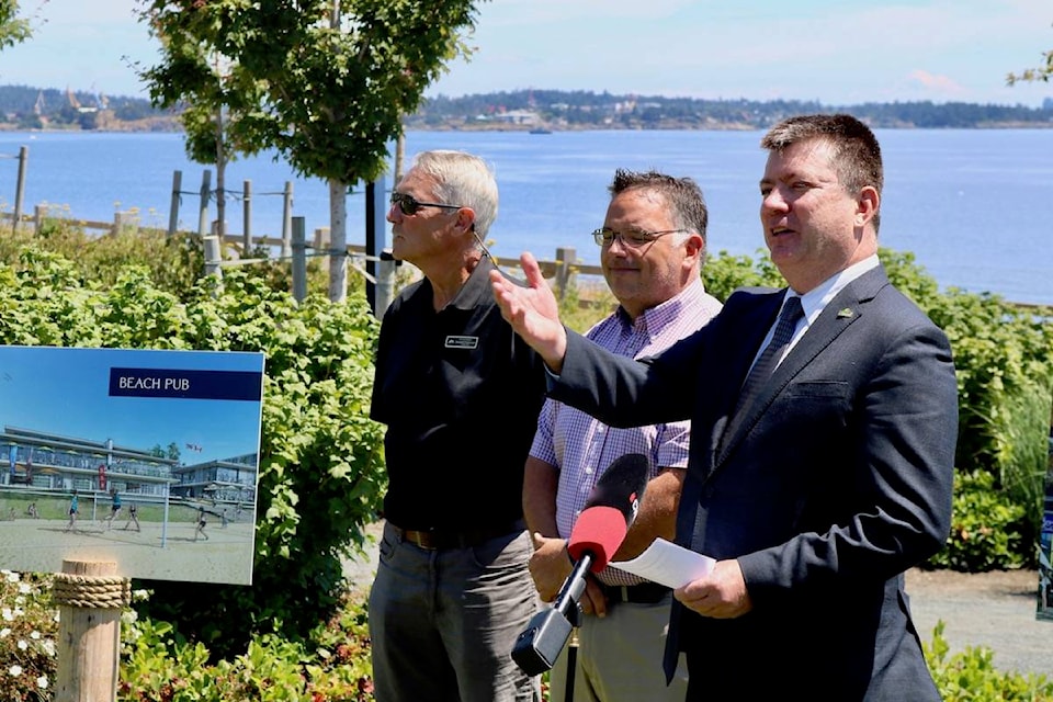 Royal Bay Beach owners, Seacliff Properties, plan to dedicate around 50 acres of ocean view land to Colwood, including 10 hubs of interest and a trail network connecting to Esquimalt Lagoon. (Aaron Guillen/News Staff)