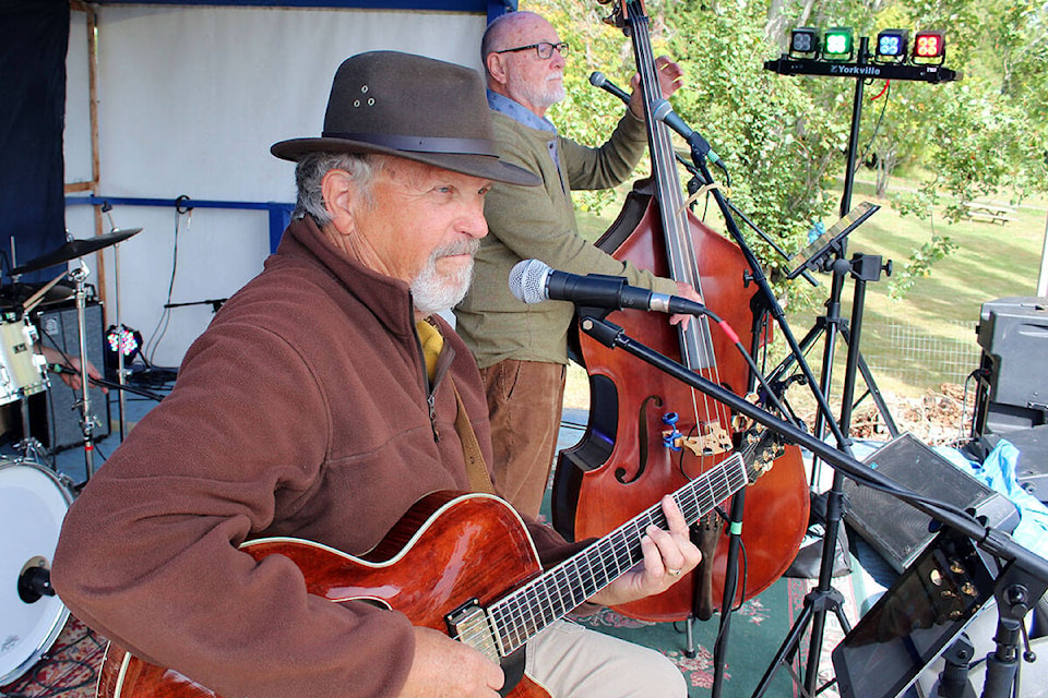 Fine Brew, a talented local band, performed at the Sooke Music and Art Festival, partnered with a day to ‘Celebrate Sooke.’ (Megan Atkins-Baker/News Staff)