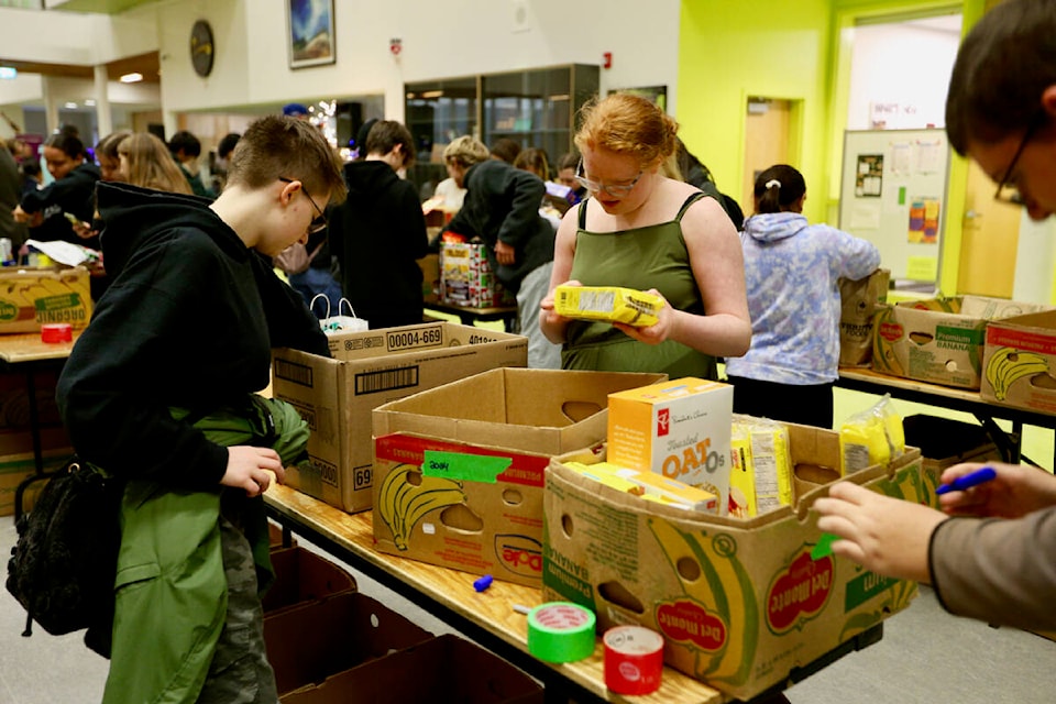 Royal Bay Secondary School students are once again taking part in the 10,000 Tonight food drive in support of the Goldstream Food Bank. (Black Press Media file photo)