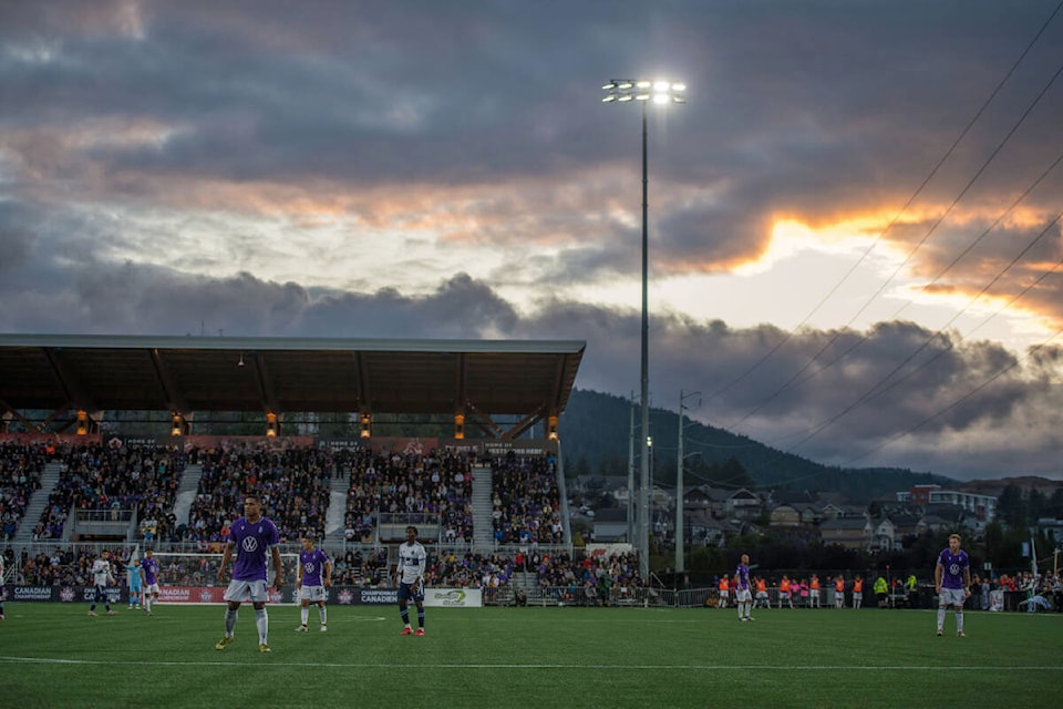 Starlight Stadium has been the home of Pacific FC since 2018, and has been the site of some pretty important moments for the team, like this Aug. 26, 2021 match where they took down the Vancouver Whitecaps. (Courtesy of Pacific FC)