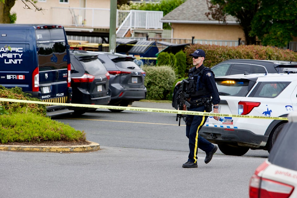 Multiple people have been injured during a gunfire exchange at Bank of Montreal location on Shelbourne Street near Pear Street. The incident happened around 11:30 a.m. on Tuesday (June 28). (Justin Samanski-Langille/News Staff)
